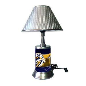 Nashville Predators table lamp with chrome finish shade